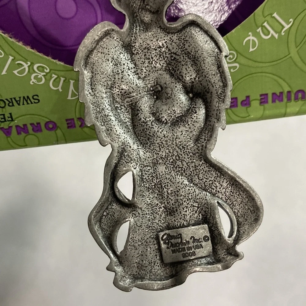 Gloria Duchin pewter bless you‎ angel ornament Swarovski crystal
